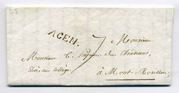 Mention Manuscrite Faute De MP45 AGEN Sur Lettre Pour Mont Morillon - 22 Juin 1818 / Dept Lot Et Garonne - 1801-1848: Vorläufer XIX