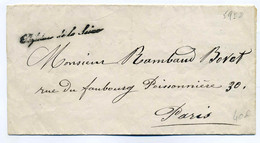 PREFECTURE DE LA SEINE / Bureau De L'Agriculture, Du Commerce Et Des Travaux Publics / 1866 / Marque DEPART Au Verso - 1849-1876: Classic Period
