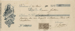 LETTRE DE CHANGE TIMBREE -LA CONFIANCE COMMERCIALE BORDEAUX -ANNEE 1900 - Wechsel