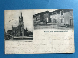 Pontpierre Steinbiedersdorf 190x Près De Faulquemont Guessling Teting Eglise Et Rue Du Moulin - Faulquemont