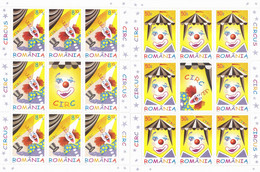 Cirque,Circus,Circ, 2011 MINISHEET,MNH - Romania. - Feuilles Complètes Et Multiples