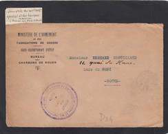 MINISTERE DE RAVITAILLEMENT GENERAL ET DES TRANSPORTS MARITIMES.BUREAU DES CHARBONS DE ROUEN. - 1. Weltkrieg 1914-1918