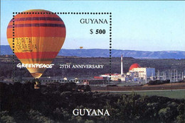 Guyana 1996 Greenpeace 25 Ans Years  Montgolfières  Hot Air Balloons - Fesselballons