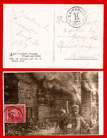 CPA TGP V RR - GUERRE 1914-18 DINANT - Après La Fusillade, L'incendie - Timbrée J.O. 1920 Char Romain - Dinant