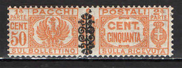 ITALIA LUOGOTENENZA - 1945 - PACCHI POSTALI SOVRASTAMPATI CON UN FREGIO IN NERO AL CENTRO - 50 CENT. - MNH - Postal Parcels