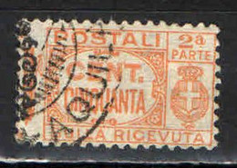 ITALIA LUOGOTENENZA - 1945 - PACCHI POSTALI - FASCIO SOVRASTAMPATO - 50 CENT. RICEVUTA - USATO - Postal Parcels