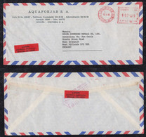 Delcampe - Colombia 1985 Meter EXPRESS Cover BOGOTA To WEST BRONWICH England - Colombie