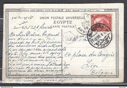 Postkaart Van Alexandria Naar Liege - 1866-1914 Khedivato De Egipto