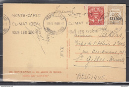 Postkaart Van Monte Carlo Naar St Gilles Bruxelles - Cartas & Documentos