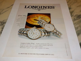 ANCIENNE PUBLICITE GOLDEN WING MONTRE LONGINES 1995 - Autres & Non Classés