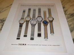 ANCIENNE PUBLICITE MONTRES YEMA 1992 - Autres & Non Classés