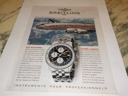 ANCIENNE PUBLICITE  LOCKHEED CONSTELLATION ET LA  MONTRE BREITLING  1997 - Autres & Non Classés