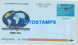 171169 SPAIN ESPAÑA COVER AEROGRAMA AVIATION CASA 212 POSTAL STATIONERY NO POSTCARD - Sonstige & Ohne Zuordnung