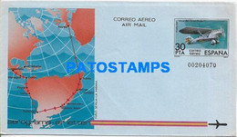 171173 SPAIN ESPAÑA COVER AEROGRAMA AVIATION MAP MAPA POSTAL STATIONERY NO POSTCARD - Otros & Sin Clasificación