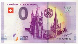 2018-1 BILLET TOURISTIQUE SUISSE 0 EURO SOUVENIR N°CHAV001029 CATHEDRALE DE LAUSANNE - Private Proofs / Unofficial