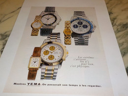 ANCIENNE PUBLICITE MONTRES YEMA 1995 - Autres & Non Classés