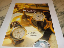 ANCIENNE PUBLICITE N 1 MONDIAL   LA MONTRE CITIZEN 1991 - Autres & Non Classés