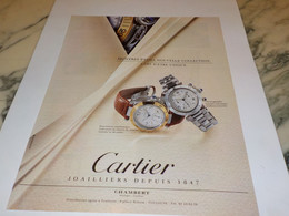 ANCIENNE PUBLICITE   LA MONTRE CARTIER 1995 - Autres & Non Classés