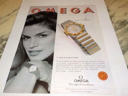 ANCIENNE PUBLICITE LE CHOIX DE CINDY CRAWFORD  MONTRE OMEGA  1996 - Autres & Non Classés