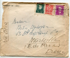 - Letter From S Paulo - Brésil, 1957, 3 Stamps, Timbres, Via Aéra, Pour Marseille France, Scans.  . - Lettres & Documents