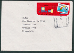 1998 URUGUAY Circulated Recom. Cover Postman Arrives Home-facteur Arrive - Dog Correos -stamp No Catalogue Yv Reimp.1998 - Uruguay