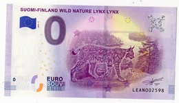 2019-4 BILLET TOURISTIQUE FINLANDE 0 EURO SOUVENIR N°LEAN002600 LYNX - Privatentwürfe