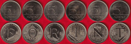 Hungary Set Of 6 Coins: 5 Forint 2021 "75 Years Of The FORINT" UNC - Hungary