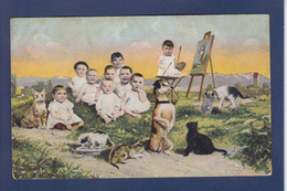 CPA Surréalisme Bébés Multiples Photo Montage Non Circulé Chat Cat - Other & Unclassified