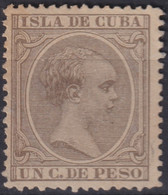1891-121 CUBA 1891 ALFONSO XII 1c OLIVA GRIS SIN GOMA Y BUEN CENTRAJE. - Prefilatelia