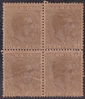 1884-292 CUBA 1884 ALFONSO XII 10c SEPIA TIPO I GOMA ORIGINAL Y BUEN CENTRAJE. - Prefilatelia