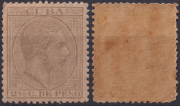 1884-286 CUBA 1884 ALFONSO XII 2 1/2c SEPIA TIPO I GOMA Y BUEN CENTRAJE. - Prefilatelia