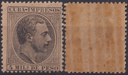 1884-284 CUBA 1884 ALFONSO XII 4 Ml IMPRESOS GOMA ORIGINAL Y BUEN CENTRAJE. - Prefilatelia