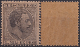 1884-283 CUBA 1884 ALFONSO XII 1 Ml IMPRESOS GOMA ORIGINAL Y BUEN CENTRAJE. - Prefilatelia