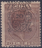 1883-191 CUBA 1883 ALFONSO XII 20c ARAÑAS GOMA ORIGINAL Y BUEN CENTRAJE. - Prefilatelia