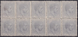 1881-115 CUBA 1881 ALFONSO XII 25c BLOCK 10 SIN GOMA ORIGINAL Y BUEN CENTRAJE. - Prefilatelia
