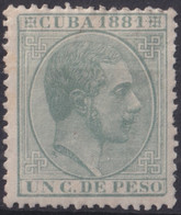 1881-110 CUBA 1881 ALFONSO XII 1c SIN GOMA Y BUEN CENTRAJE. - Prefilatelia
