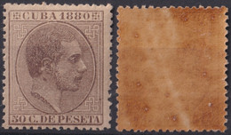 1880-168 CUBA 1880 ALFONSO XII 50c GOMA ORIGINAL Y BUEN CENTRAJE. - Prefilatelia