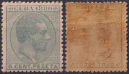 1880-165 CUBA 1880 ALFONSO XII 5c GOMA ORIGINAL Y BUEN CENTRAJE. - Prefilatelia