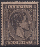 1877-121 CUBA 1877 ALFONSO XII 50 C SIN GOMA Y MUY BUEN CENTRAJE. - Prefilatelia