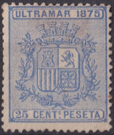 1875-110 CUBA ANTILLAS 1875 REPUBLICA 25c SIN GOMA. - Voorfilatelie