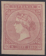 1869-112 CUBA ANTILLAS 1869 ISABEL II 40c FALSO SEGUI FORGUERY PARA ESTUDIO. - Prefilatelia