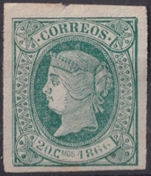 1866-171 CUBA ANTILLAS 1866 ISABEL II 20c SIN GOMA Y BUEN CENTRAJE. - Voorfilatelie