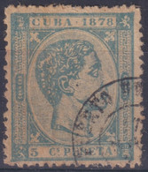 1878-174 CUBA 1878 ALFONSO XII 5c FALSO FORGERY USADO PARA ESTUDIO. - Voorfilatelie