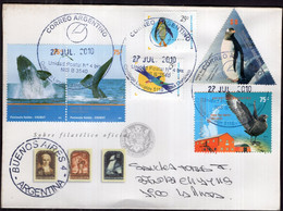 Argentina - 2010 - Lettre - Faune Antarctique - Baleines - Pingouins - Oiseaux - Covers & Documents