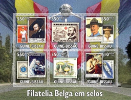 Guinea Bissau 2010, Belgian Stamps, Scout, Rubens, Lions, Mushrooms, Dunandt, Tennis, 6val In BF - Red Cross