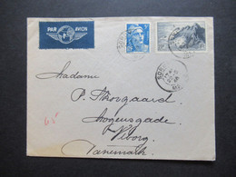 Frankreich 1948 Nr.760 MiF Auslandsbrief Soroy Nach Viborg Dänemark Par Avion / Luftpost - Lettres & Documents