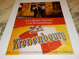 ANCIENNE PUBLICITE A LA BONNE ENTENTE  BIERE KRONENBOURG 1995 - Alcoholes