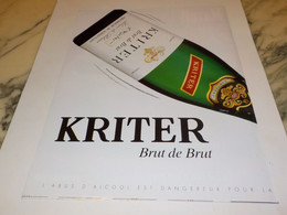 ANCIENNE PUBLICITE BRUT DE BRUT  KRITER 1995 - Alcoholes