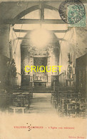 77 Villiers St Georges, L'Eglise, Vue Intérieure, Carte Pas Courante Affranchie 1907 - Villiers Saint Georges