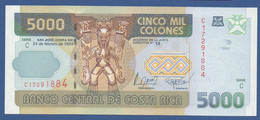 COSTA RICA - P.268 –  5.000 Colones 24.02.1999  UNC Serie C17291884 - Costa Rica